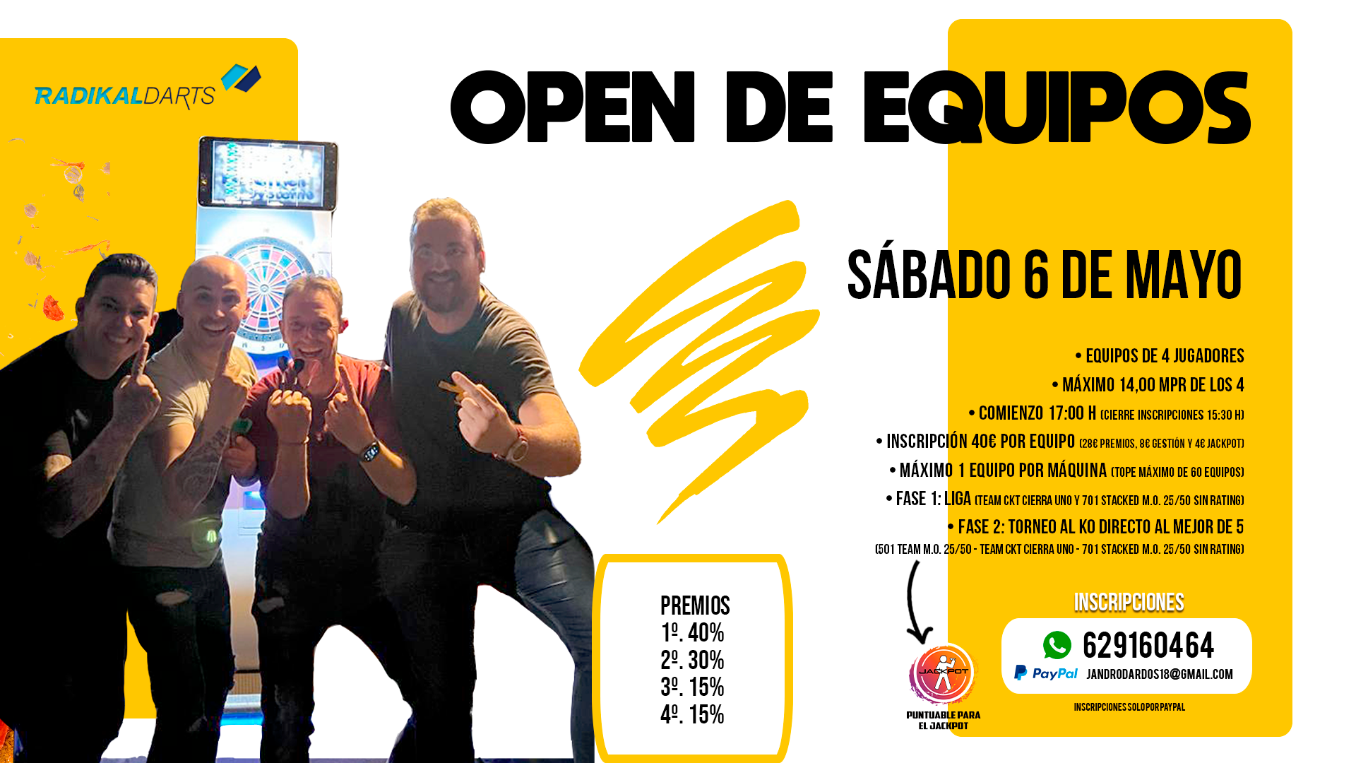 Open de Equipos de dardos Radikal Darts online